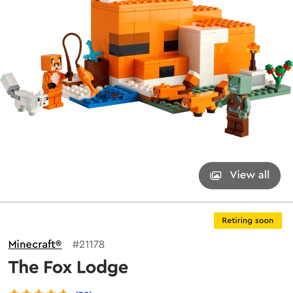 LEGO Minecraft Fox Lodge Set - Orange, White, Black